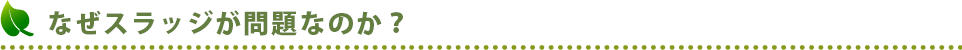 なぜスラッジが問題なのか?